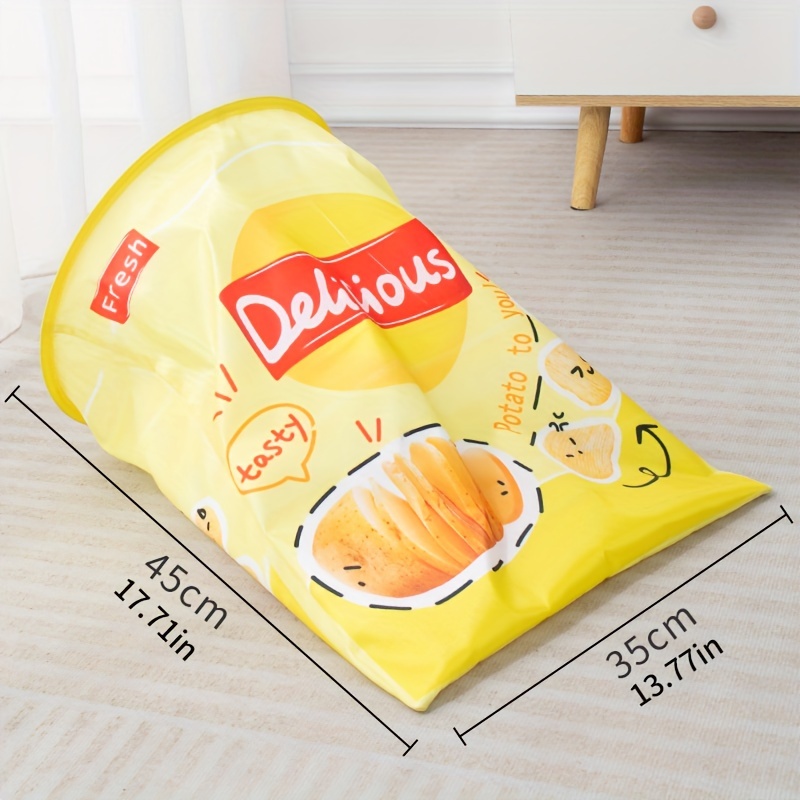 1pc Interactive Cat Tunnel Toy - Foldable Hideaway Crinkle Bag In Food-themed Designs, Polyester, For Cats