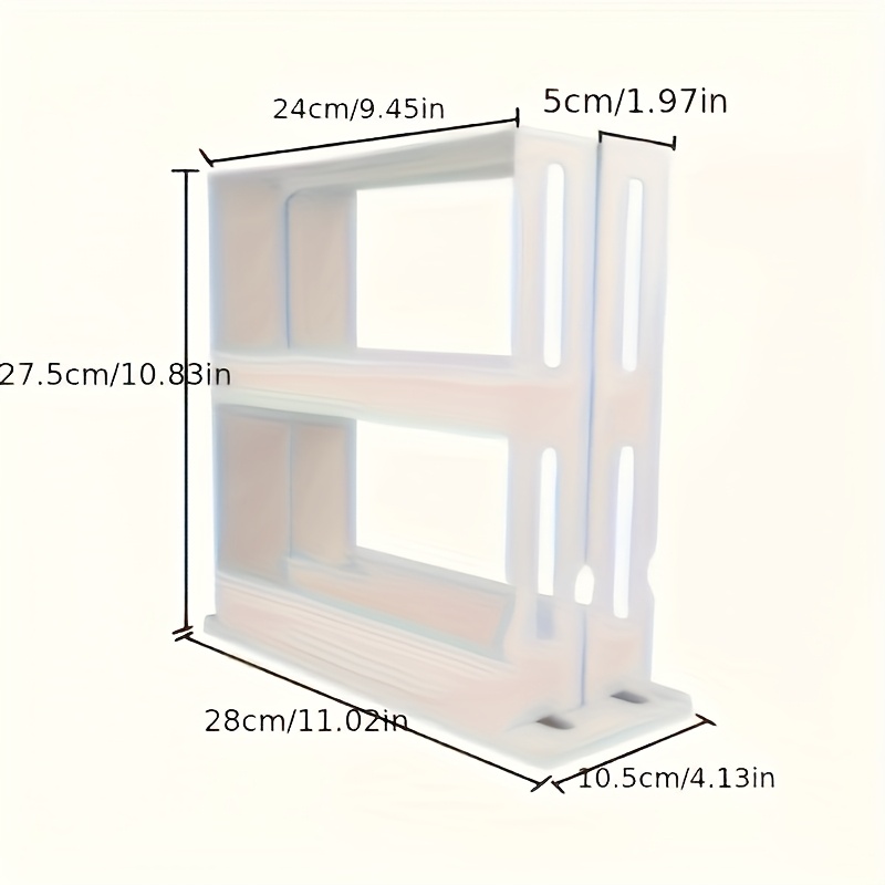 TEMU Compact Countertop Spice Rack: 90 Degree Rotation, 2 Tier Storage, Suitable For Kitchen, Bathroom, Home Office And