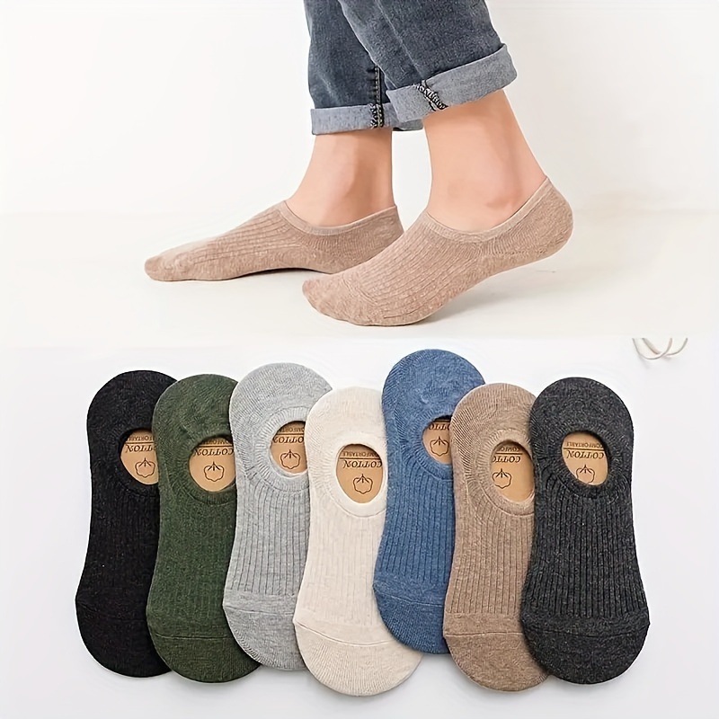 

7 Pairs Of Men's Summer No Show Socks, Comfy Breathable Socks For Men's Wearing