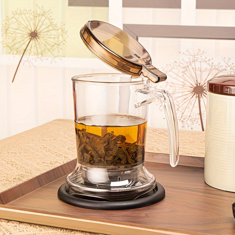 

1pc Heat-resistant Double-walled Tea Infuser Cup With Filter - Perfect For Home Brewing & Kitchen Use