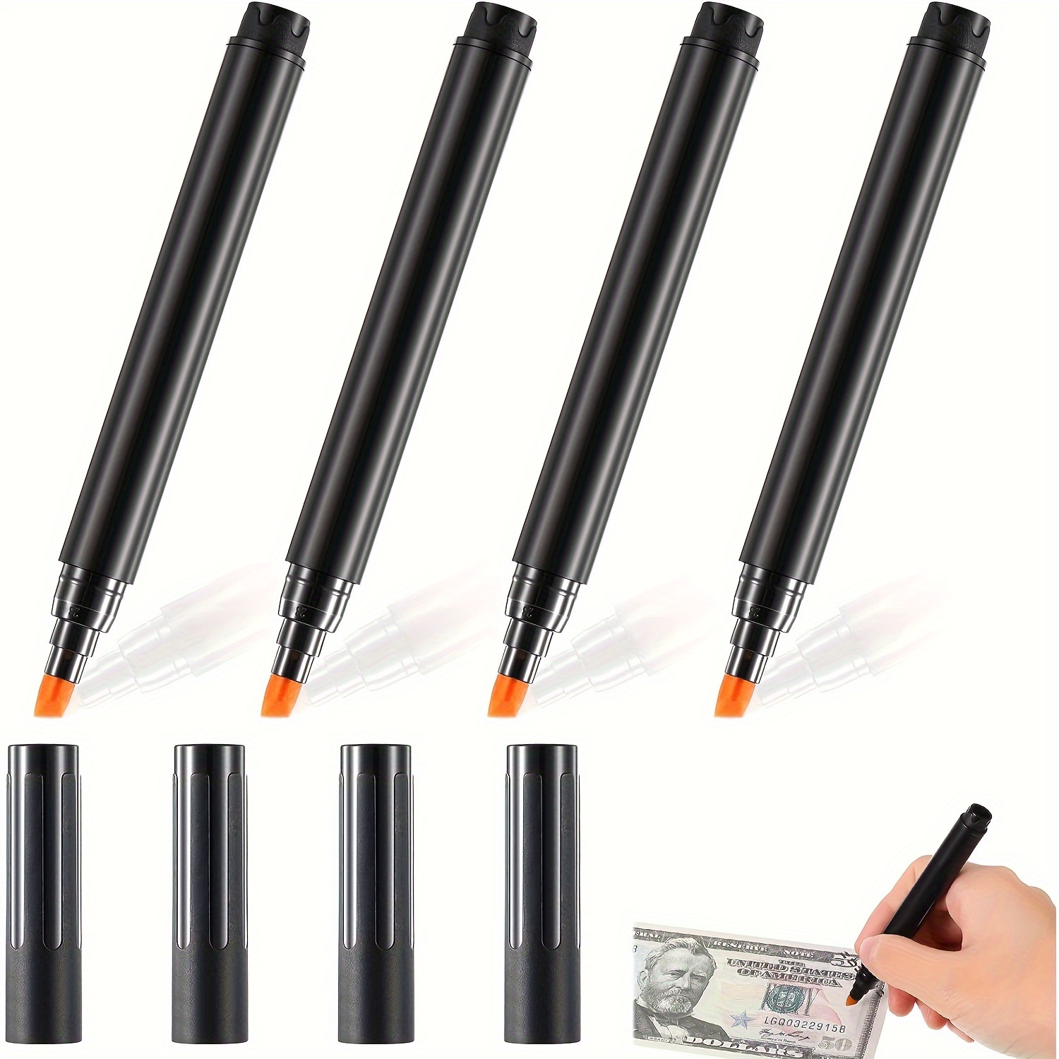 

4/8pcs Currency Detector Pens - No Battery Required, Ideal For Use