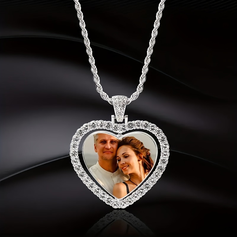 TEMU 1 Customized High-definition Photo Necklace, Men's And Women's Necklace, Customized Picture Necklace, Gift For Dad, Mom, Husband, Boyfriend,