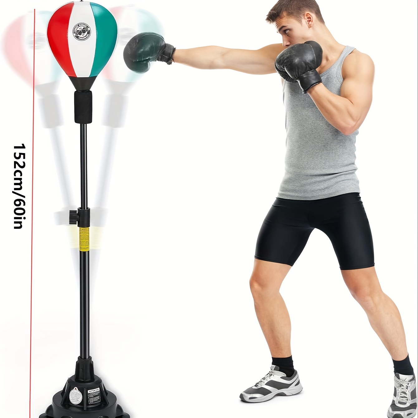 

Adjustable Height Standing Boxing Bag Rebound - Pvc, Red/green