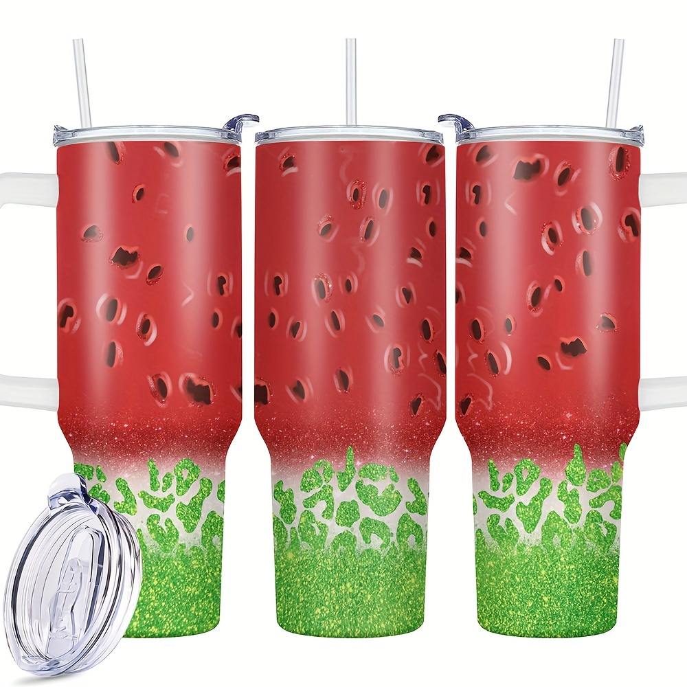 

1pc, 40 Oz Stainless Steel Tumbler, Watermelon Funny Print Double Wall Vacuum Insulated Travel Mug, Perfect Gift For Family And Friends Birthday Christmas Gifts For Women Mom Sisters Teacher Coworker