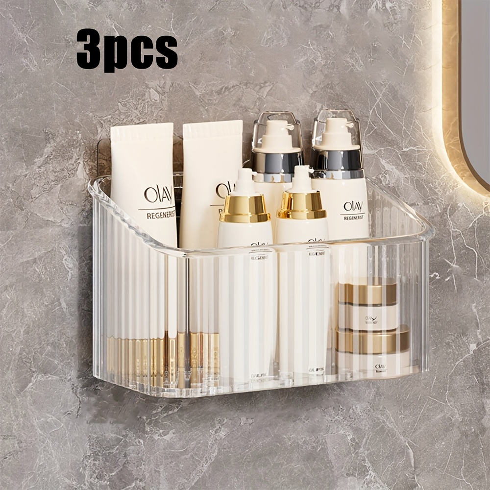 TEMU 3pcs Of Extra Large Waste Face Towel Wall-mounted Storage Box Bathroom Secondary Soft Towel Tissue Toilet Shelves-plastic, Used For Toilet