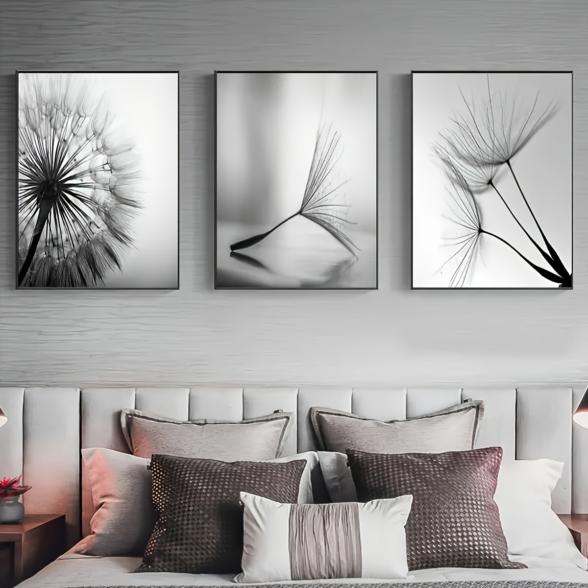 E-shop 3er-Set Löwenzahnblüten Wandposter, Wandleinwand, Leinwandgemälde,