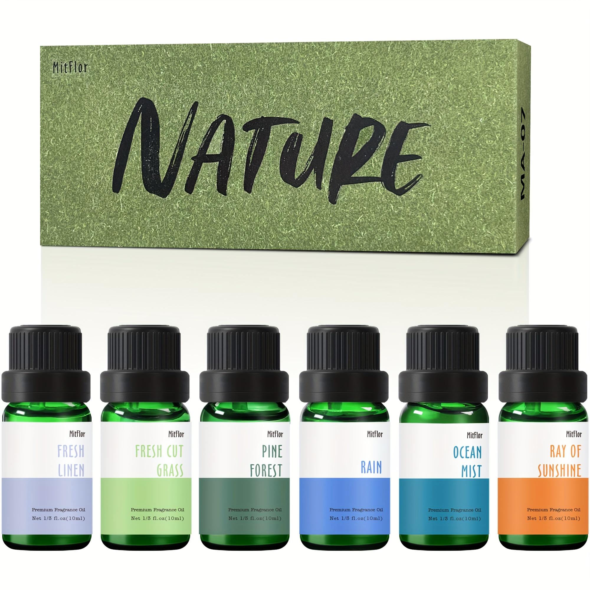 

Fragrance Oils, Mitflor Nature Set Of Essential Oils For Diffusers For Home, Candle Making Scents, Aromatherapy Oil Gift Set, , Rain, Pine And More, 6x10ml