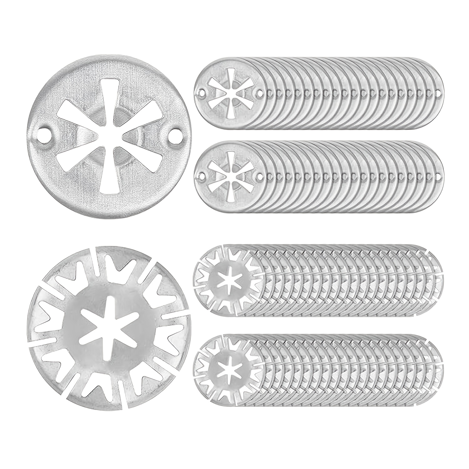 E-shop 80 Stück Klemmscheiben Heizschutzplatte, 30 mm Sicherheitsunterlegscheiben Abdeckung, Metall Sternschloss Befestigungsheizplatte, zum Befestigen