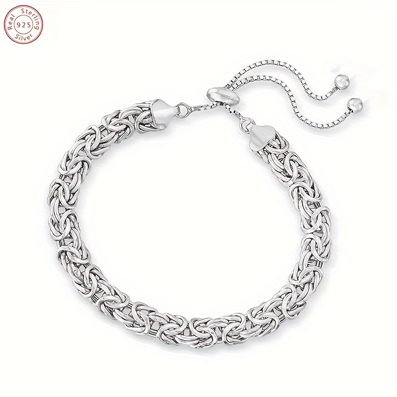 

1 Piece Of 925 Silver Italian Fine Craft Braided Bracelet, Strong And , Not Easy To Fade, Texture Bracelet, Unisex, Simple Girlfriend, Valentine's Day, Day Gift, Christmas, Anniversary, Gift Box