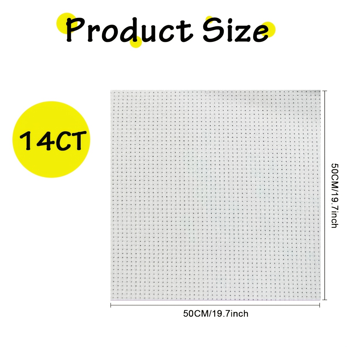 Large-Sized White Cross-Stitch Fabric Made of Polyester