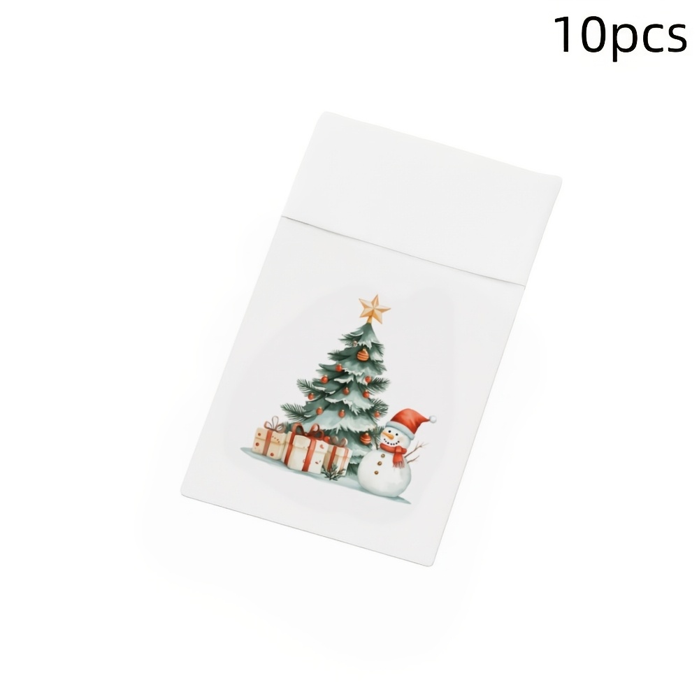 TEMU New 10pcs Christmas Tree Cute Snowman Merry Christmas Napkins, Christmas Table Knife And Fork Storage Napkins, Creative Christmas Holiday