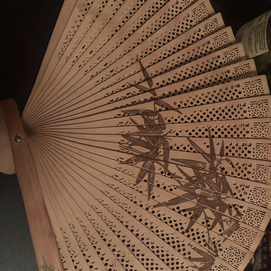 Image of Handmade Classical Folding Fan, Handheld Chinese Retro Fan - Best Halloween, Christmas Gift - Chinese Smooth Fan, Ancient Costume Accessory, Prop - Suitable For Weddings, Dance, Party Decorations