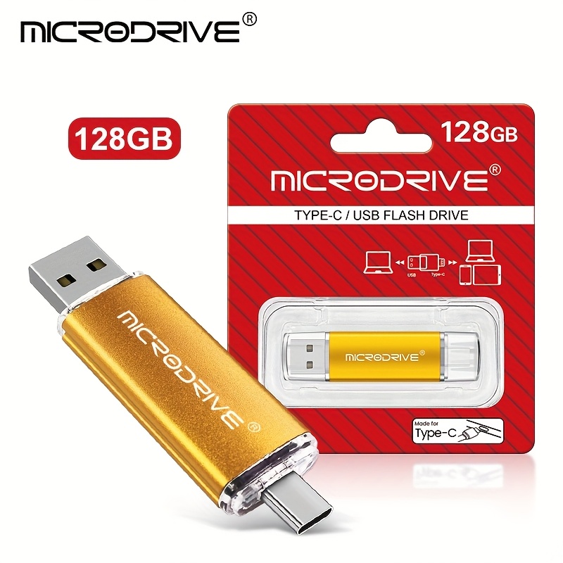 TEMU Clé USB MICRODRIVE Double Interface 128GB 64GB Universelle pour Téléphones et Ordinateurs, Transfert Rapide de Fichiers/Vidéos/Photos, Multiples