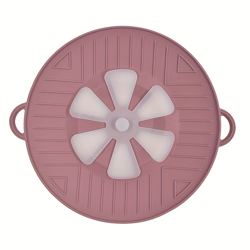 Image of 22.5cm X 25cm (8.9in X 9.8in), Anti-spill Silicone Pot Lid, Reduces Boil-over, Prevents , Silicone Material, New , Simple And Convenient To Use, Easy To Clean, Convenient Storage, 2 Colors
