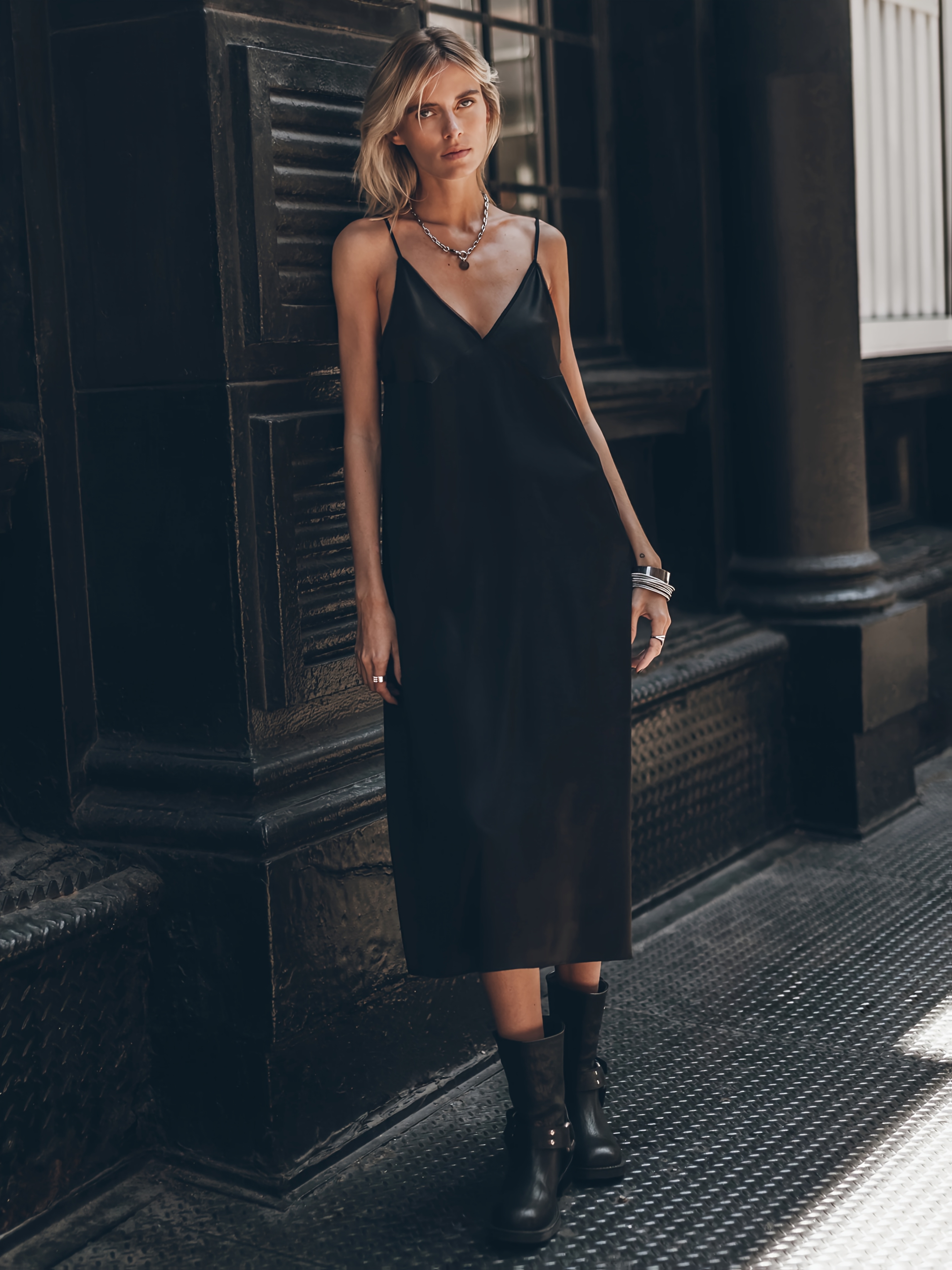 Women'S V-Neck Dress {YY0214057}