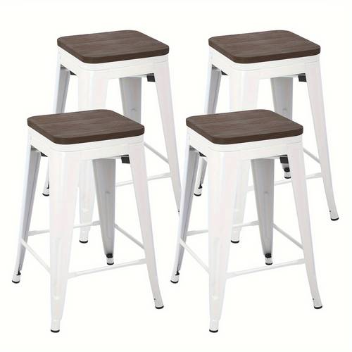 24 inch bar stool 4 piece set stool cafe stool kitchen counter height with wooden countertop