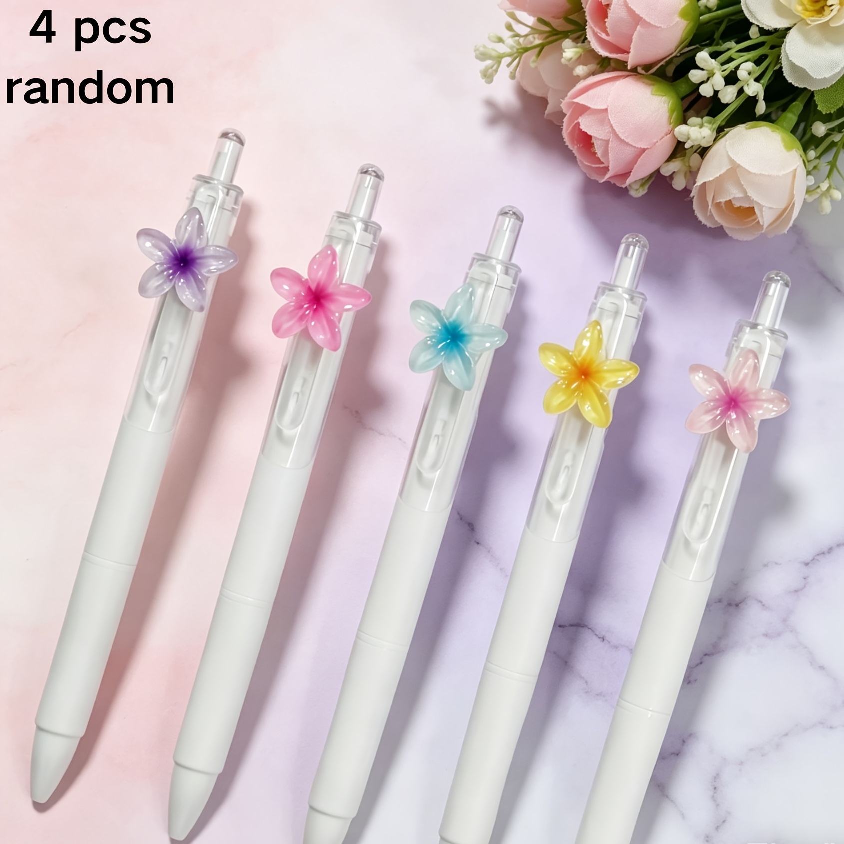 Image of Random Beautiful Flower Ballpoint Pens, School And Office Settings | Durable Refills Long- Use | Pretty And Affordable