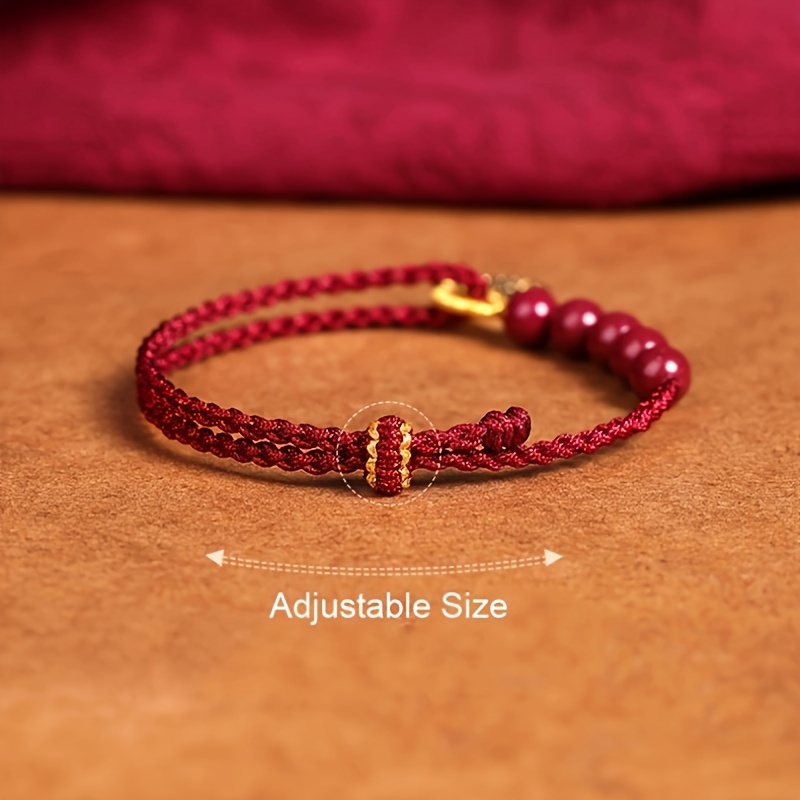 1pc red rope braided charms   bracelet good luck beads bracelet for women men for lover family friend gift details 3