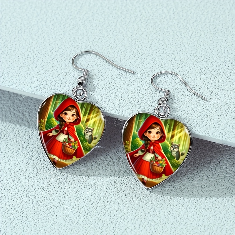TEMU 1 Paire de Boucles d'Oreilles Pendantes Petit Rouge de Cœur