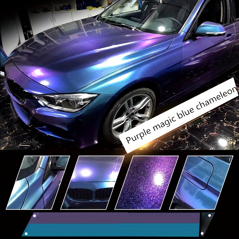 car chameleon bright face diamond golden sand chameleon body color changing film whole car starlight purple charm blue gradient film purple changing blue a color changing film car protective film motorcycle film details 0