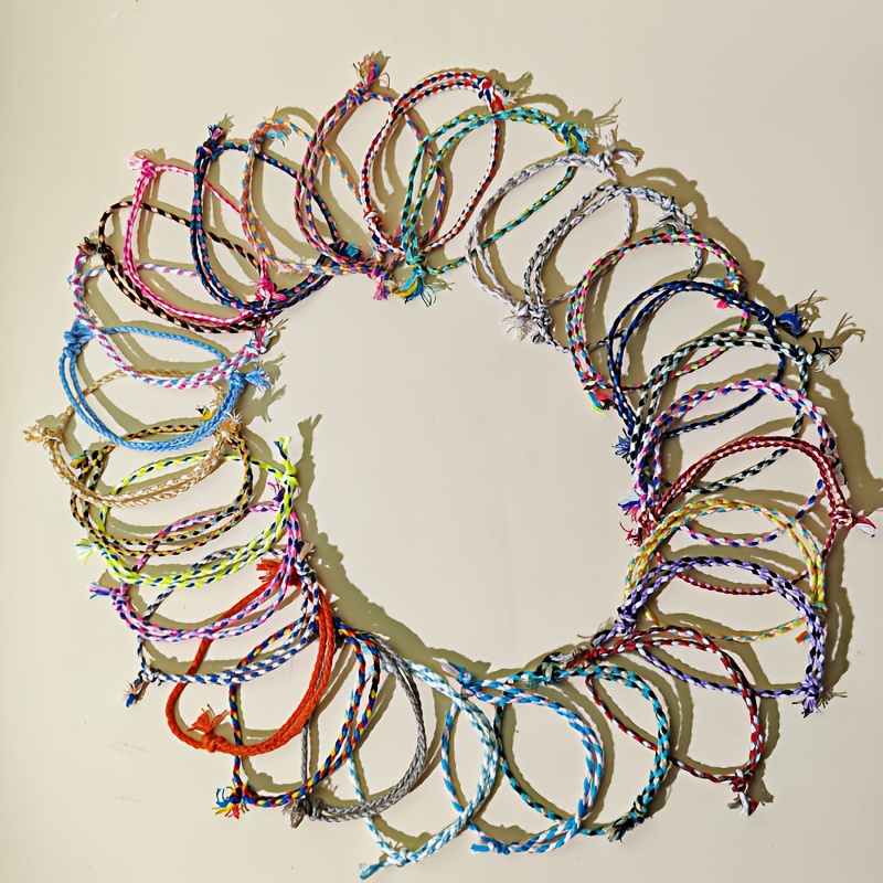 30pc Bohemian Colorful Braided Adjustable Bracelets, Random Colors