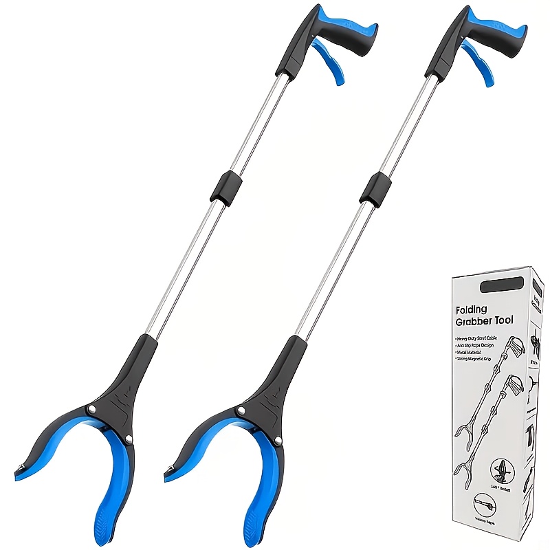 TEMU 2-pack Foldable Magnetic Retrieval Tools, Extended Grasping Tool Features Rotating Jaws And Powerful Magnet. Easy To Fetch Keys, Books And