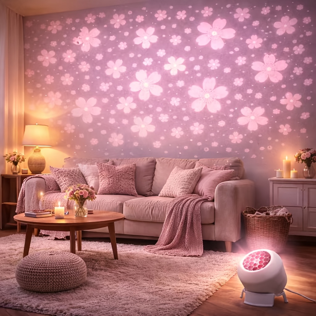 E-shop Sakura rotierendes Projektionslicht, USB-Anschluss, 360-Grad verstellbarer Winkel, romantische Frühlingsatmosphäre, ruhiges Schlafzimmer zum
