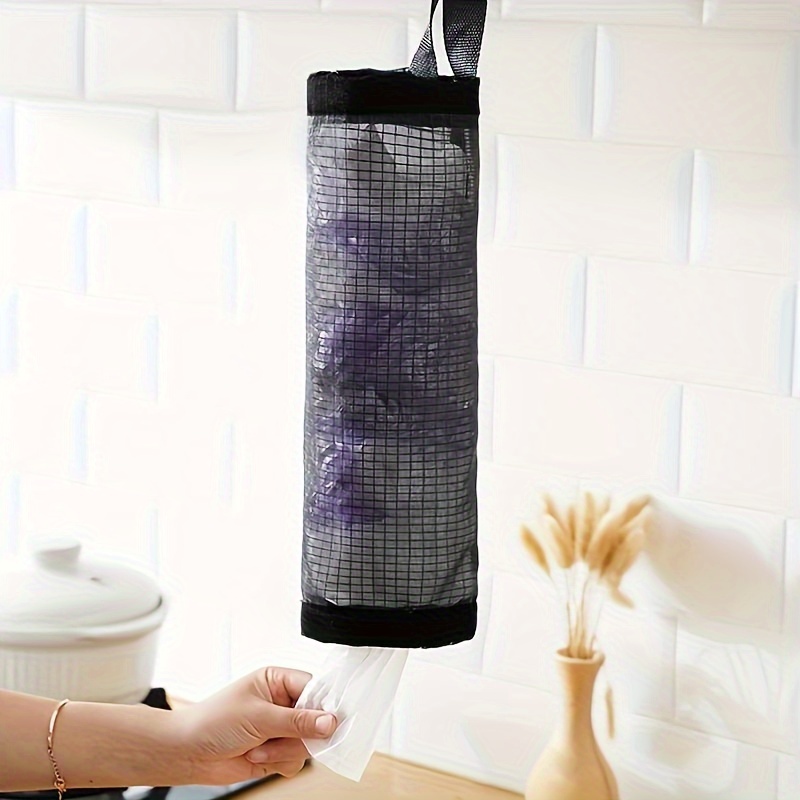 wall mounted shopping bag organizer kitchen storage solution for plastic bags and garbage bags non food contact details 7