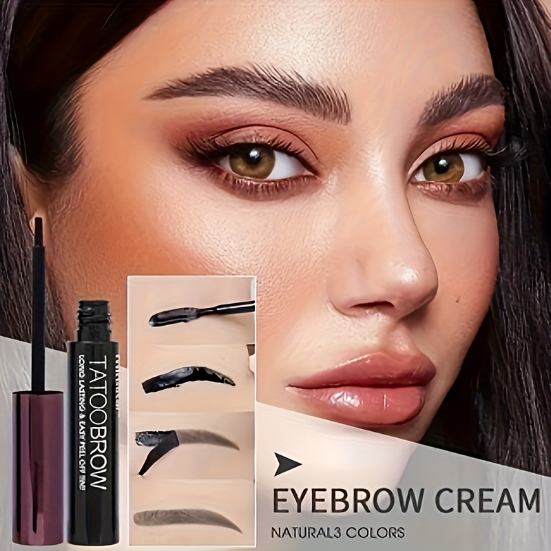 3pcs semi permanent eyebrow gel waterproof long lasting black brown tattoo easy peel off sweatproof brow tint for details 4
