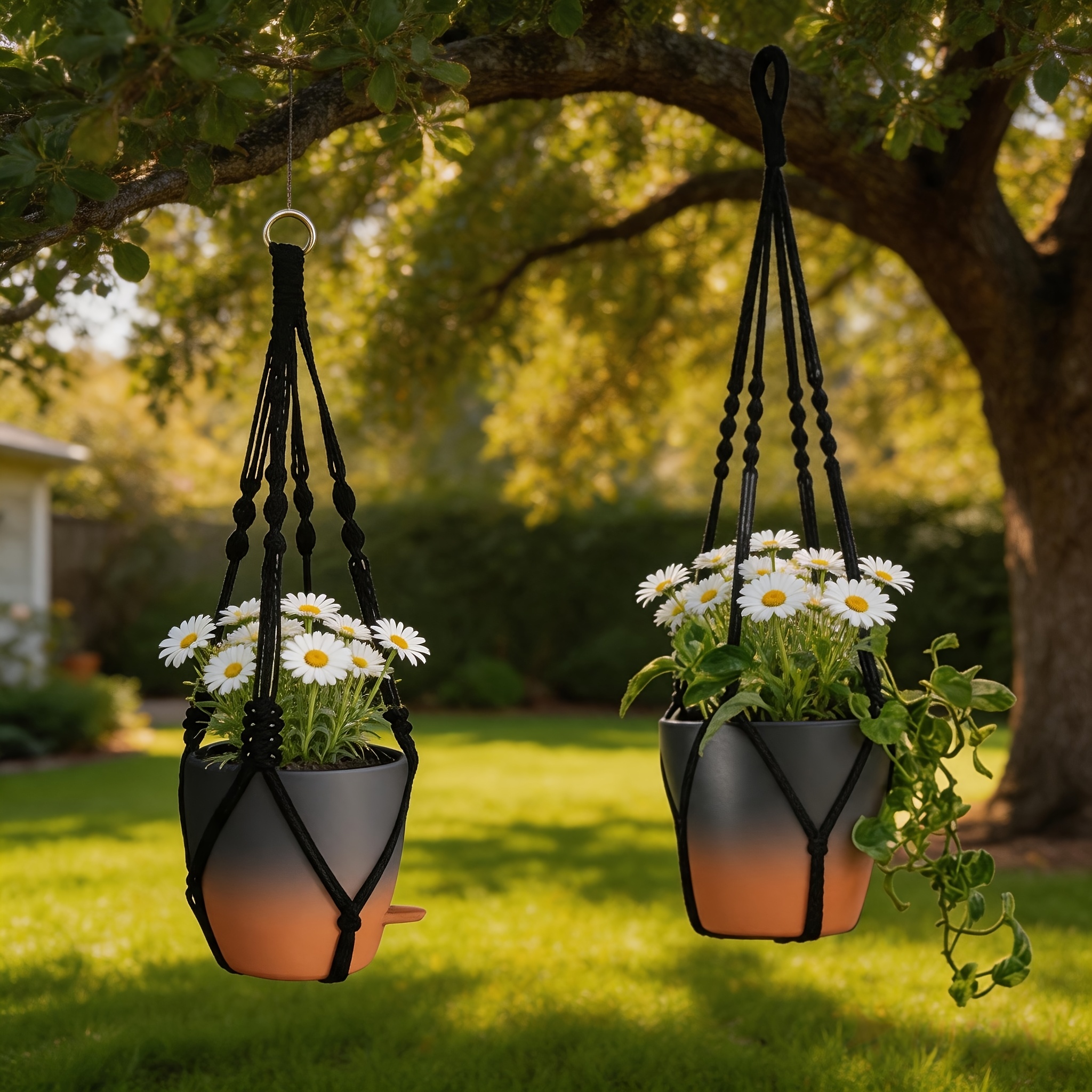 2pack Hanging Planters Macrame Plant Hangers, Plant Hanger For Garden Home Decor