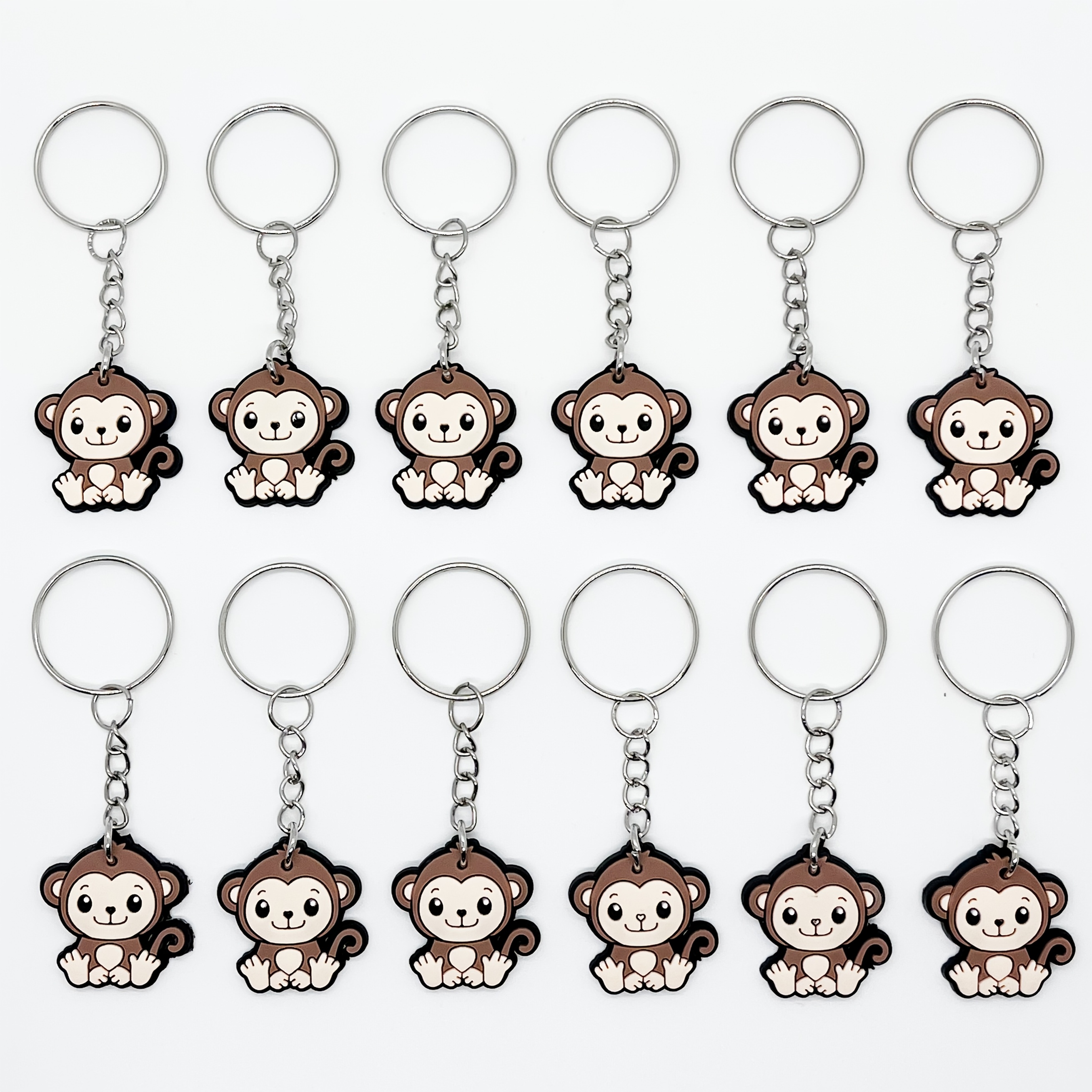 Cross-border Pvc 12pcs Cute Cartoon Keychain