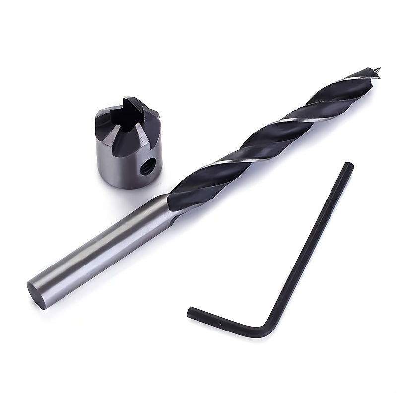 2pcs(1 Drill Bit + Wrench) Countersunk Drill - Precision Woodworking Sinking Head Drill Bits! Suitable For Wood Surface Rounding And Holes, Milling