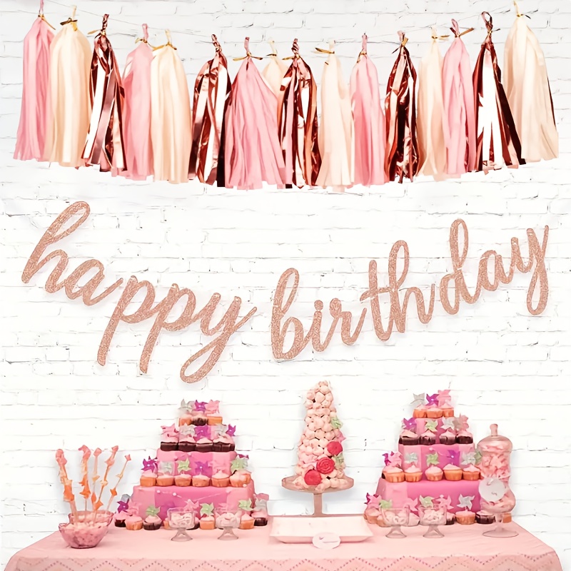Happy Birthday Banner Gold Glitzer – Wimpelkette Für Geburtstagsparty, Alle Geschlechter