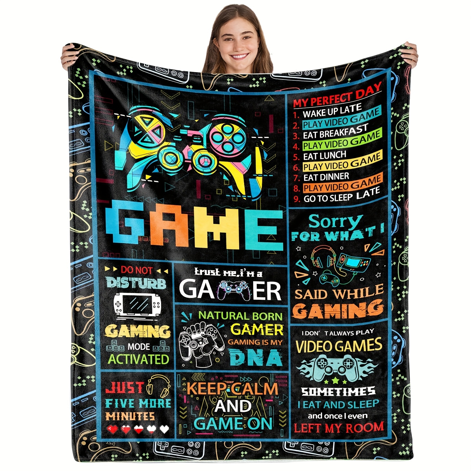 

1 Pcs Gamer Gifts For Gamer Blanket For Game Controller Blanket Gamer Decor Blankets For Home Bedroom Birthday Gifts