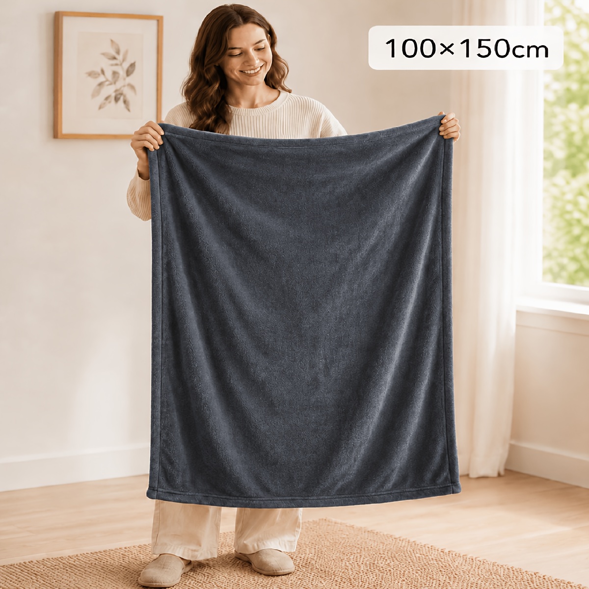 TEMU Solid Dyeing Blanket 1pc/1pc Spring And Summer Decor Decor Living Room Daily Valentine's Day Mother's To School Summer Lightweight Autumn And