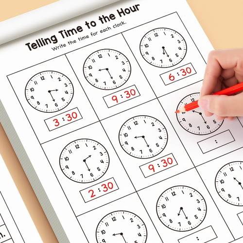 math workbook workbook for children to learn how to time including worksheets for reading and math classroom teaching and back to school supplies birthday festival gift