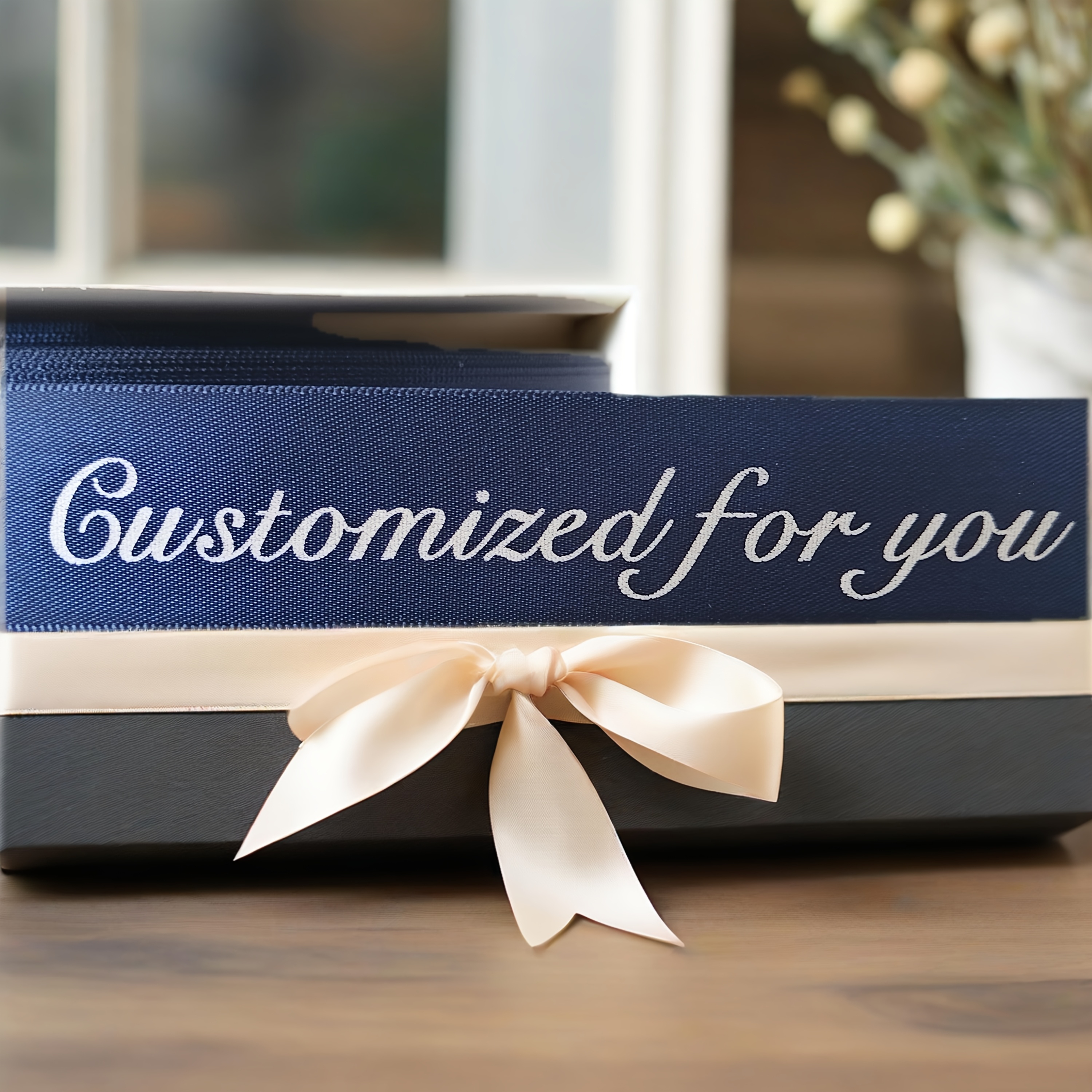 TEMU Custom Multi-colors Ribbon, Width 2.8cm X Length 500cm, 2 Styles Of White Personalized English Fonts, Can Print National Fonts Of Multiple