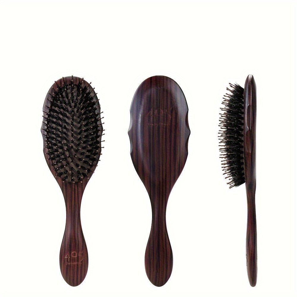 

1pc Natural Bristle Hair Brush, Detangling Comb, Scalp Massage Grooming Hair Brush For Home Use