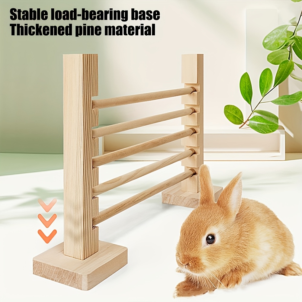 

Adjustable Wooden Rabbit Agility Obstacle - A Portable Jumping Pole For Small Animals, Exercise And Training, An For Small Pets.