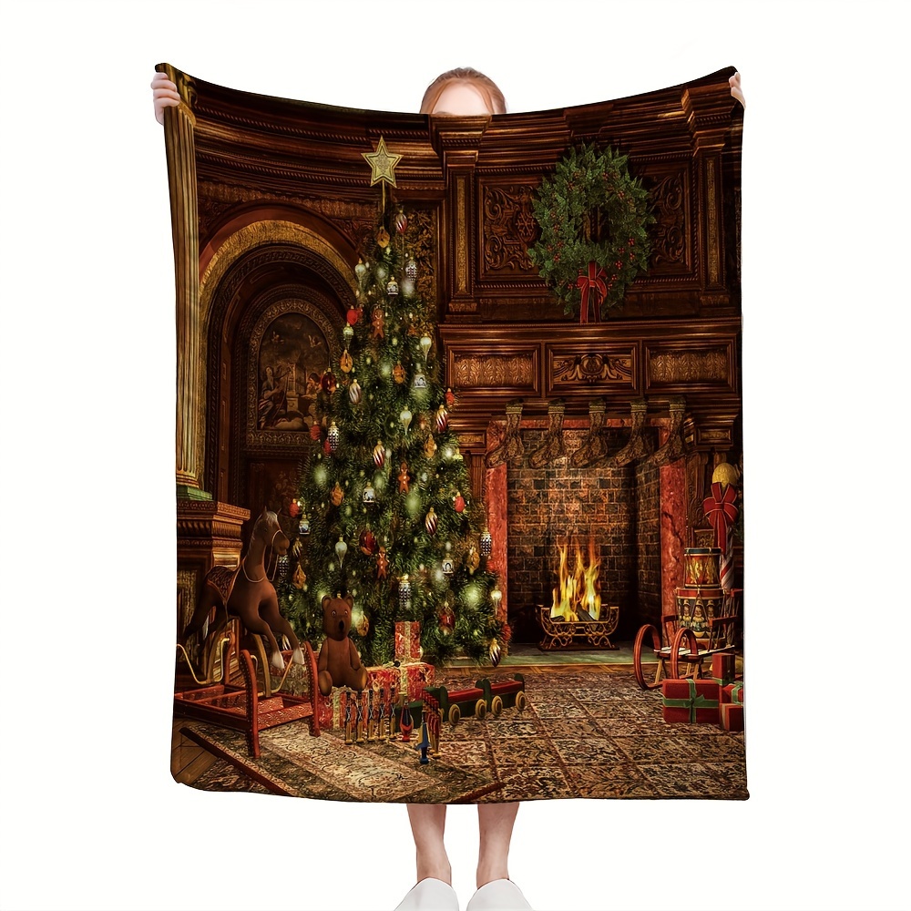 

Christmas Tree & Blanket - , , Flannel Fleece For And Bed, , Washable, , 250-300gsm