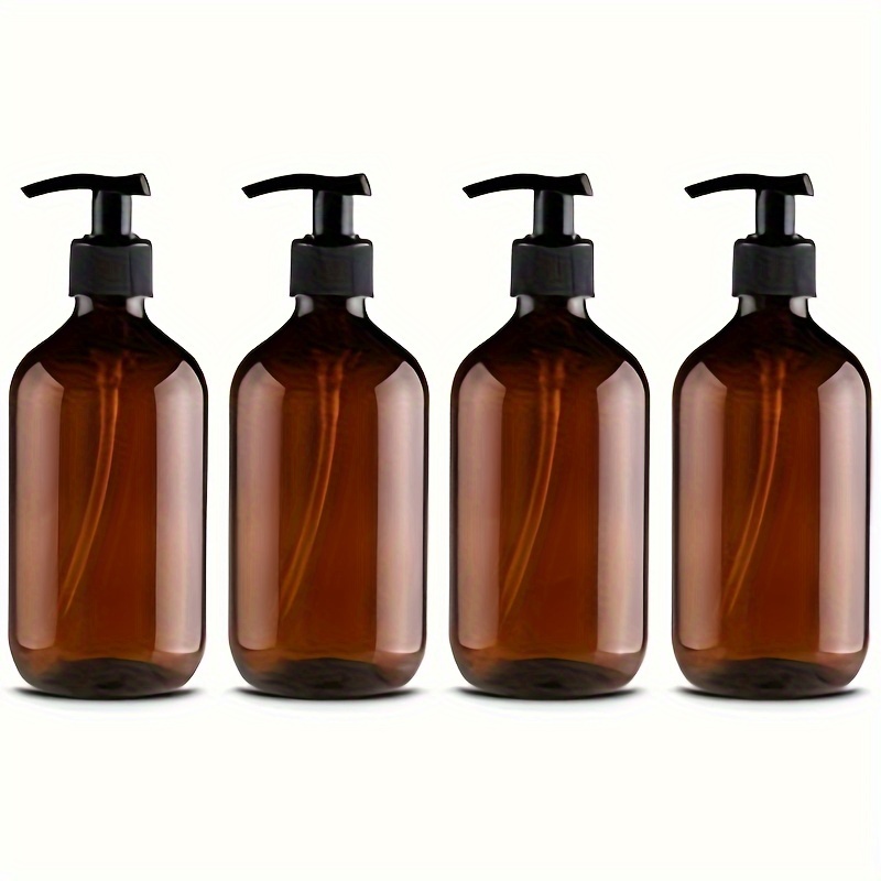 

4 Pack Empty Pump Bottles: 10.14oz Portable Cylindrical Shampoo And Toner Containers With Manual Pumps - Durable And Refillable For Massage Oil, Liquid Soap, And More