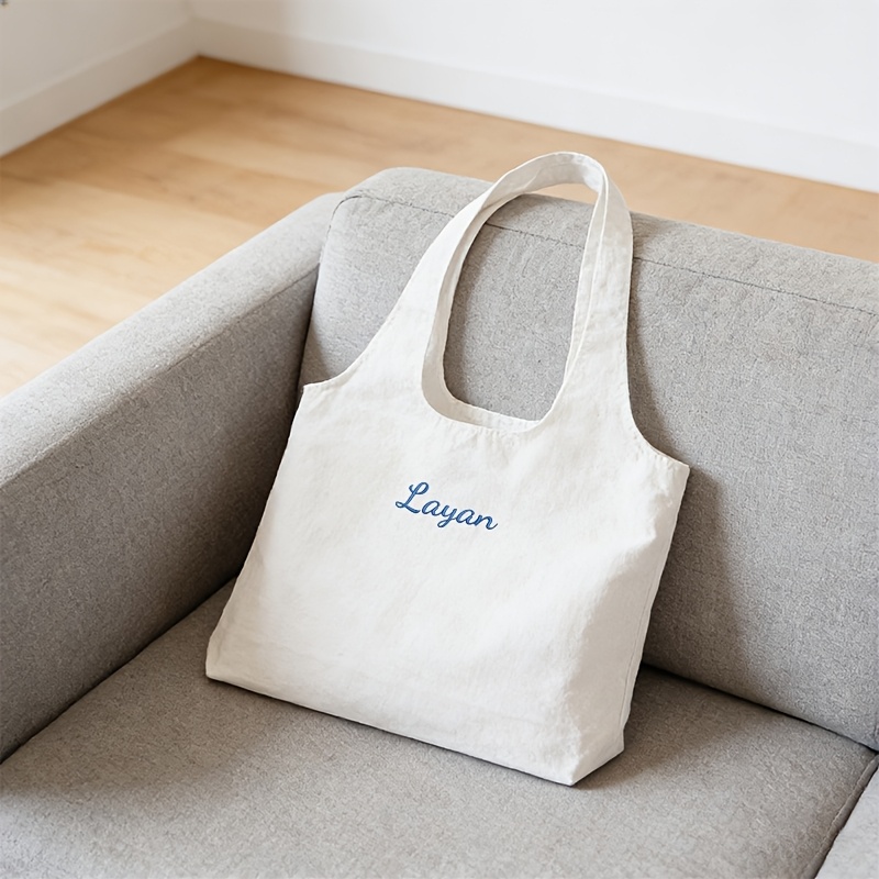 TEMU Custom Embroidered Vest Bag, Multiple Colors Available, Easy And Casual Women's Shoulder Tote Bag, Commuting, Large Capacity, Handbag, Portable,
