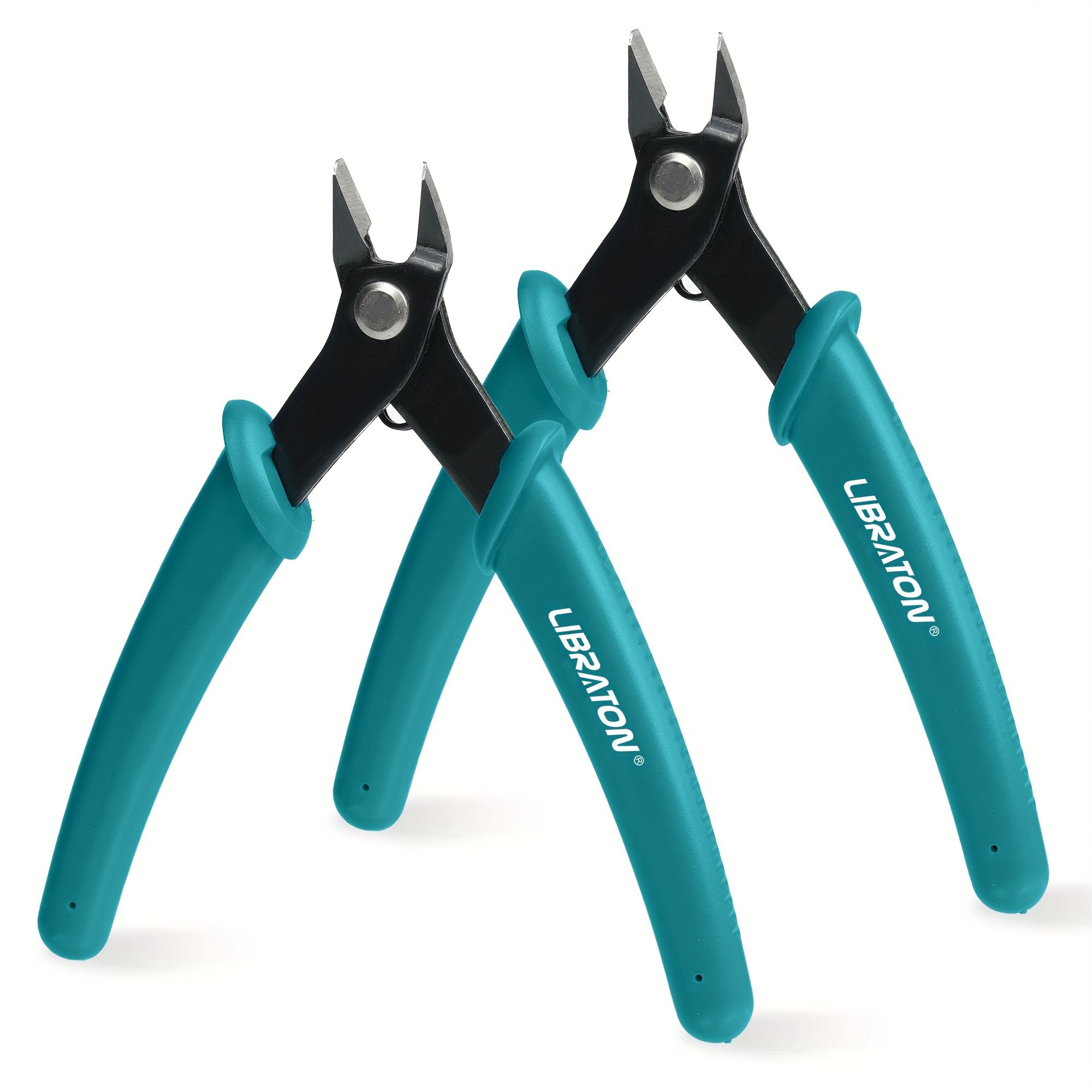 Libraton Precision Flush Cutters Set (1/2/4-pack), 5-inch Micro Pliers Made Of Rust-resistant Steel, Suitable For Electronics, Jewelry, Zip Ties & Model Kits
