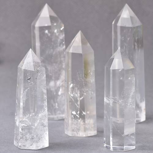 1pc quartz point hexagonal for home decoration clear and polished crystal decoration