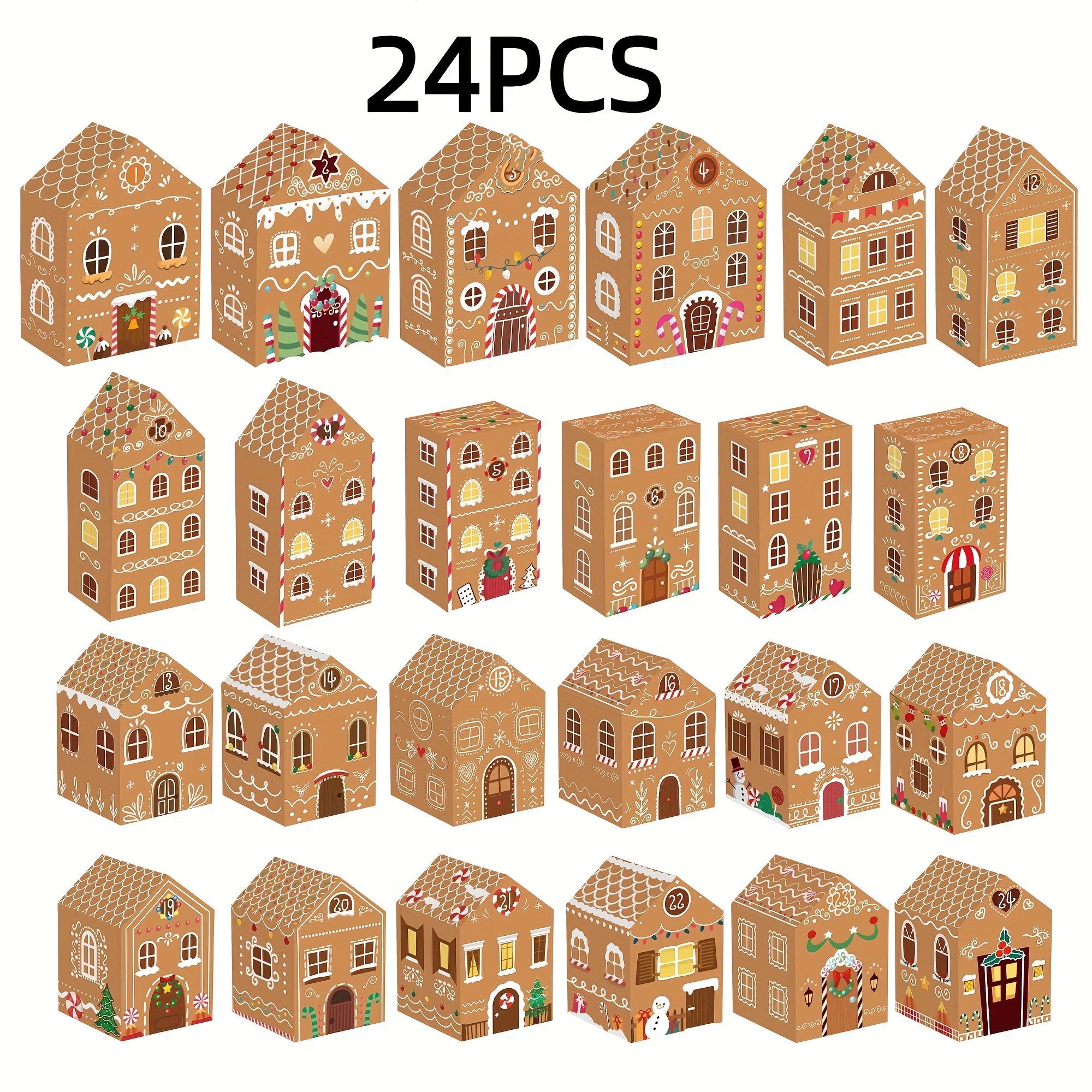 TEMU 24-day Countdown: Christmas Gingerbread Man Holiday Party Gift 3d Shaped Paper Box Suitable For And Gift Packaging Party Sets