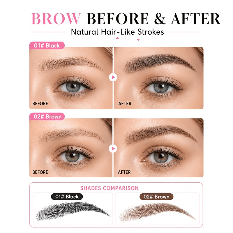 Vibrant Color Payoff Liquid Eyebrow Pen with Ultra-Fine Tip