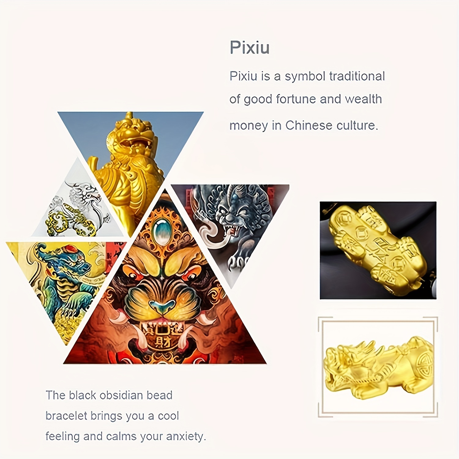 Pulsera de piedra de ojo de tigre con colgante de dragón Pixiu, unisex, trae riqueza y fortuna, pulsera de la buena suerte del Feng Shui.
