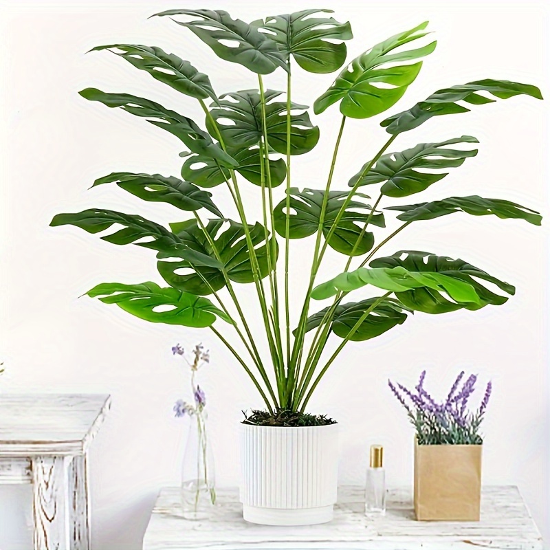 

28" Fake Plants Large Artificial Monstera Plants Indoor Tall For Floor Home Office Farmhouse Bedroom Decor