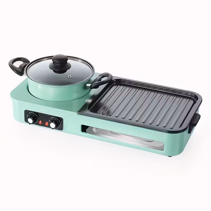 eu plug 2in 1 electric grill hot pot premium non stick pan powerful multi function boiler versatile for korean bbq and soup ideal for 3 6 people essential kitchen accessories removable and washable Product details 9