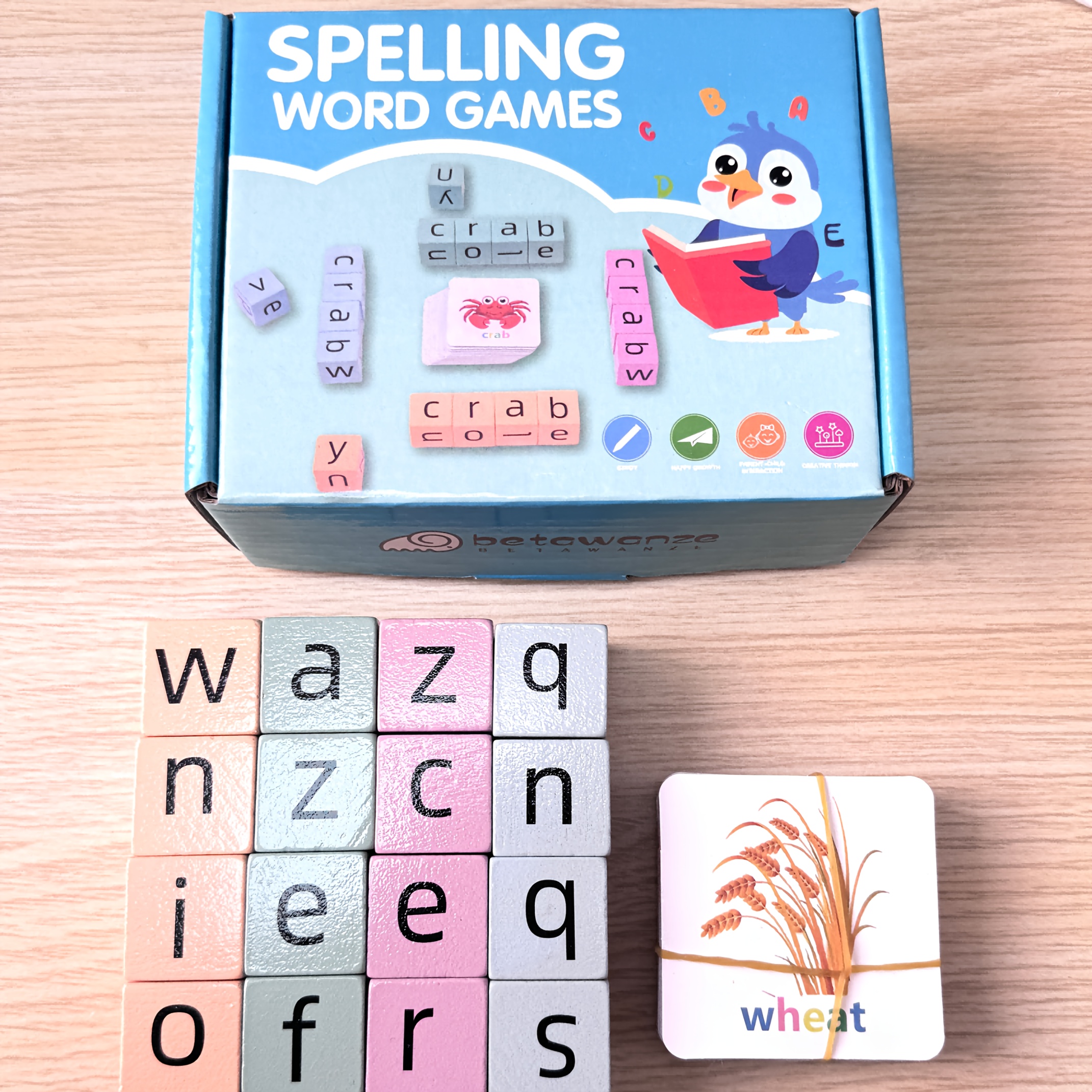 Youngsters's English Word Card Wooden Word Spelling Toy